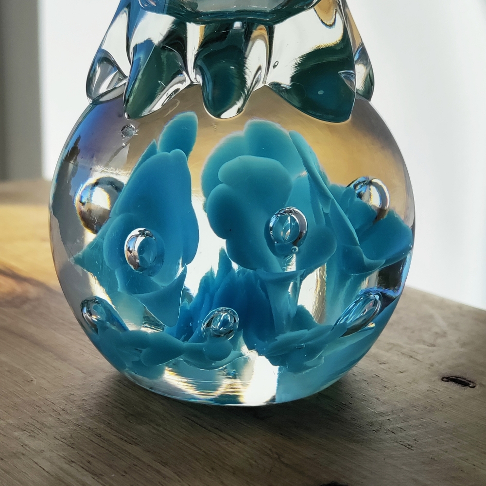 Joe St Clair Paperweight & Vase Glass 7.4 in